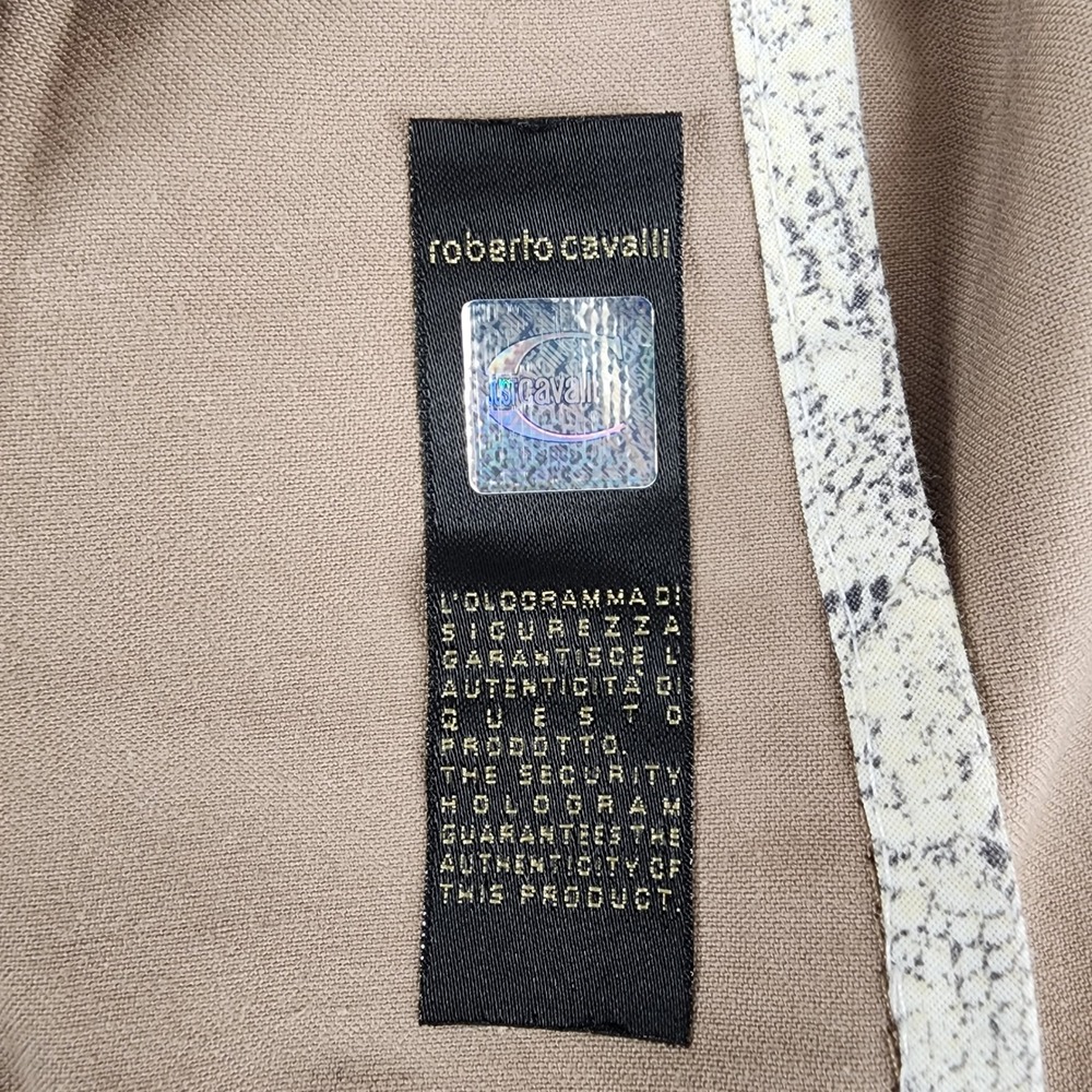 Just Cavalli Roberto Cavalli Tan Khaki Utility Military Jacket Womens Small IT40 - Picture 3 of 8